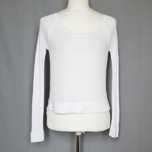 Rag & Bone white Long Sleeve Perforated Top XS